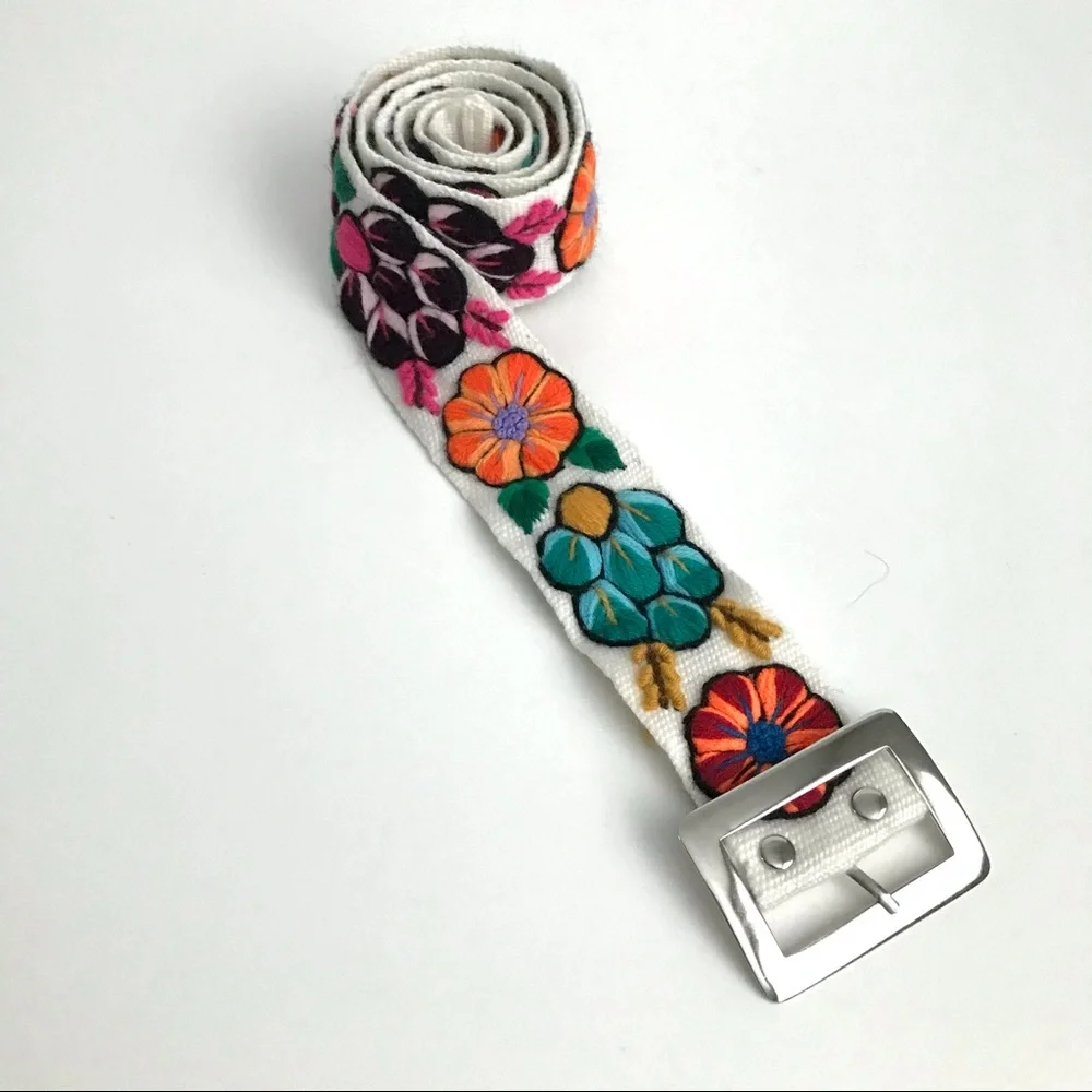 Boho Festival Embroidered Floral Belt - Picture 9 of 9